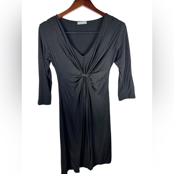 WOMENS‎ WYETH 95 % Rayón BLACK  LINED 3/4 SLEEVE   DRESS SIZE SMALL - Picture 4 of 13